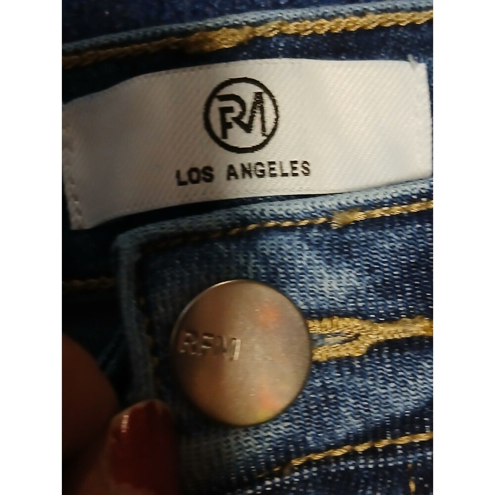 RFM LOS ANGELES Light Wash Distressed High Rise Flare Jeans 5 NWOT - Picture 8 of 11